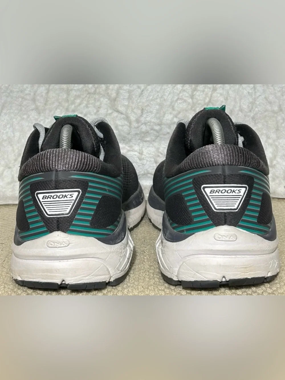 Brooks Black Running Shoes with Teal Accents - Picture 7 of 9